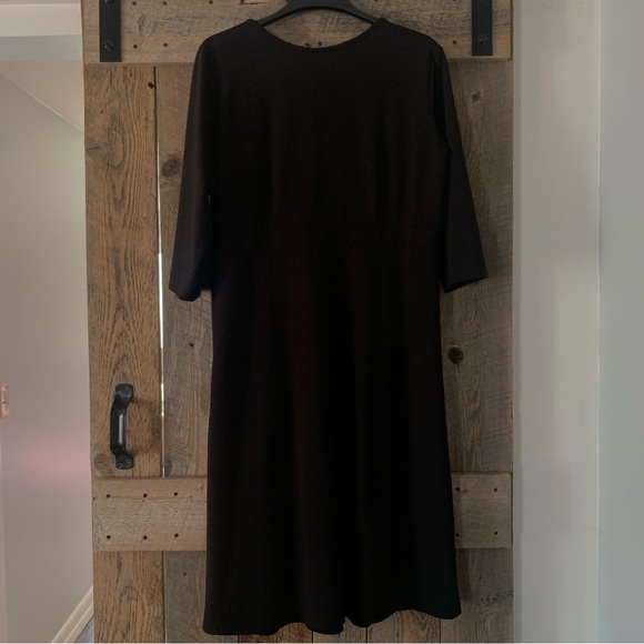 Women’s Large Black VERMONT COUNTRY STORE Long Midi Dress Half Sleeve NEW - Picture 6 of 8